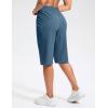 imageG Gradual Womens 13 Long Hiking Shorts with Zipper Pocket Lightweight Quick Dry Knee Length Bermuda Shorts for WomenDusty Blue
