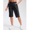 imageG Gradual Womens 13 Long Hiking Shorts with Zipper Pocket Lightweight Quick Dry Knee Length Bermuda Shorts for WomenGrey Camo