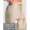 imageG Gradual Womens 13 Long Hiking Shorts with Zipper Pocket Lightweight Quick Dry Knee Length Bermuda Shorts for WomenLight Khaki