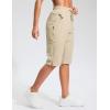 imageG Gradual Womens 13 Long Hiking Shorts with Zipper Pocket Lightweight Quick Dry Knee Length Bermuda Shorts for WomenLight Khaki