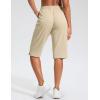 imageG Gradual Womens 13 Long Hiking Shorts with Zipper Pocket Lightweight Quick Dry Knee Length Bermuda Shorts for WomenLight Khaki