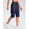 imageG Gradual Womens 13 Long Hiking Shorts with Zipper Pocket Lightweight Quick Dry Knee Length Bermuda Shorts for WomenNavy