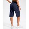 imageG Gradual Womens 13 Long Hiking Shorts with Zipper Pocket Lightweight Quick Dry Knee Length Bermuda Shorts for WomenNavy