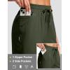 imageG Gradual Womens 13 Long Hiking Shorts with Zipper Pocket Lightweight Quick Dry Knee Length Bermuda Shorts for WomenOlive