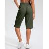 imageG Gradual Womens 13 Long Hiking Shorts with Zipper Pocket Lightweight Quick Dry Knee Length Bermuda Shorts for WomenOlive