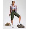 imageG Gradual Womens 13 Long Hiking Shorts with Zipper Pocket Lightweight Quick Dry Knee Length Bermuda Shorts for WomenOlive