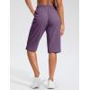 imageG Gradual Womens 13 Long Hiking Shorts with Zipper Pocket Lightweight Quick Dry Knee Length Bermuda Shorts for WomenPurple