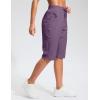 imageG Gradual Womens 13 Long Hiking Shorts with Zipper Pocket Lightweight Quick Dry Knee Length Bermuda Shorts for WomenPurple