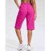 imageG Gradual Womens 13 Long Hiking Shorts with Zipper Pocket Lightweight Quick Dry Knee Length Bermuda Shorts for WomenRose