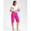 imageG Gradual Womens 13 Long Hiking Shorts with Zipper Pocket Lightweight Quick Dry Knee Length Bermuda Shorts for WomenRose