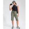 imageG Gradual Womens 13 Long Hiking Shorts with Zipper Pocket Lightweight Quick Dry Knee Length Bermuda Shorts for WomenSage Grey