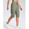 imageG Gradual Womens 13 Long Hiking Shorts with Zipper Pocket Lightweight Quick Dry Knee Length Bermuda Shorts for WomenSage Grey