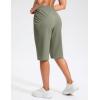 imageG Gradual Womens 13 Long Hiking Shorts with Zipper Pocket Lightweight Quick Dry Knee Length Bermuda Shorts for WomenSage Grey