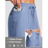 imageG Gradual Womens 13 Long Hiking Shorts with Zipper Pocket Lightweight Quick Dry Knee Length Bermuda Shorts for WomenSlate Blue