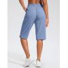 imageG Gradual Womens 13 Long Hiking Shorts with Zipper Pocket Lightweight Quick Dry Knee Length Bermuda Shorts for WomenSlate Blue