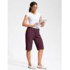 imageG Gradual Womens 13 Long Hiking Shorts with Zipper Pocket Lightweight Quick Dry Knee Length Bermuda Shorts for WomenWine