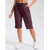 imageG Gradual Womens 13 Long Hiking Shorts with Zipper Pocket Lightweight Quick Dry Knee Length Bermuda Shorts for WomenWine