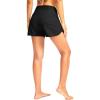 imageG Gradual Womens 3 High Waisted Swim Board Shorts with Pockets Quick Dry Swimsuit Bottoms Bathing Suit for Women with LinerBlack