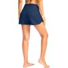 imageG Gradual Womens 3 High Waisted Swim Board Shorts with Pockets Quick Dry Swimsuit Bottoms Bathing Suit for Women with LinerDark Blue