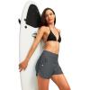 imageG Gradual Womens 3 High Waisted Swim Board Shorts with Pockets Quick Dry Swimsuit Bottoms Bathing Suit for Women with LinerDark Grey