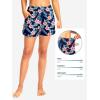 imageG Gradual Womens 3 High Waisted Swim Board Shorts with Pockets Quick Dry Swimsuit Bottoms Bathing Suit for Women with LinerNavy Flower