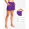 imageG Gradual Womens 3 High Waisted Swim Board Shorts with Pockets Quick Dry Swimsuit Bottoms Bathing Suit for Women with LinerPurple