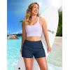 imageG Gradual Womens 4 Swim Board Shorts High Waisted Tummy Control Swimsuit Bathing Suit Bottoms for Women with Liner PocketDark Blue