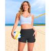 imageG Gradual Womens 4 Swim Board Shorts High Waisted Tummy Control Swimsuit Bathing Suit Bottoms for Women with Liner PocketDark Grey