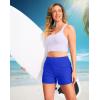imageG Gradual Womens 4 Swim Board Shorts High Waisted Tummy Control Swimsuit Bathing Suit Bottoms for Women with Liner PocketDazzling Blue