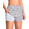 imageG Gradual Womens 4 Swim Board Shorts High Waisted Tummy Control Swimsuit Bathing Suit Bottoms for Women with Liner PocketE Boho Flower