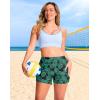 imageG Gradual Womens 4 Swim Board Shorts High Waisted Tummy Control Swimsuit Bathing Suit Bottoms for Women with Liner PocketLeaf
