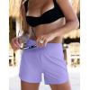 imageG Gradual Womens 4 Swim Board Shorts High Waisted Tummy Control Swimsuit Bathing Suit Bottoms for Women with Liner PocketLight Purple