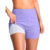 imageG Gradual Womens 4 Swim Board Shorts High Waisted Tummy Control Swimsuit Bathing Suit Bottoms for Women with Liner PocketLight Purple