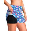 imageG Gradual Womens 4 Swim Board Shorts High Waisted Tummy Control Swimsuit Bathing Suit Bottoms for Women with Liner PocketNavy Flower