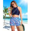 imageG Gradual Womens 4 Swim Board Shorts High Waisted Tummy Control Swimsuit Bathing Suit Bottoms for Women with Liner PocketNavy Flower