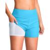 imageG Gradual Womens 4 Swim Board Shorts High Waisted Tummy Control Swimsuit Bathing Suit Bottoms for Women with Liner PocketSky Blue