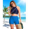 imageG Gradual Womens 4 Swim Board Shorts High Waisted Tummy Control Swimsuit Bathing Suit Bottoms for Women with Liner PocketVivid Blue