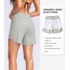 imageG Gradual Womens 5 High Waisted Swim Board Shorts Quick Dry UPF 50 Swimming Beach Shorts for Women with Liner PocketsBright Grey