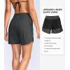 imageG Gradual Womens 5 High Waisted Swim Board Shorts Quick Dry UPF 50 Swimming Beach Shorts for Women with Liner PocketsDark Grey
