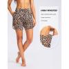imageG Gradual Womens 5 High Waisted Swim Board Shorts Quick Dry UPF 50 Swimming Beach Shorts for Women with Liner PocketsLeopard