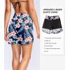 imageG Gradual Womens 5 High Waisted Swim Board Shorts Quick Dry UPF 50 Swimming Beach Shorts for Women with Liner PocketsNavy Flower