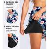 imageG Gradual Womens 5 High Waisted Swim Board Shorts Quick Dry UPF 50 Swimming Beach Shorts for Women with Liner PocketsNavy Flower