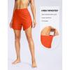 imageG Gradual Womens 5 High Waisted Swim Board Shorts Quick Dry UPF 50 Swimming Beach Shorts for Women with Liner PocketsOrange