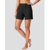 imageG Gradual Womens 5 Swim Board Shorts Quick Dry High Waisted Beach Shorts for Women Swimsuit Bottoms with Liner PocketsBlack