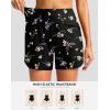 imageG Gradual Womens 5 Swim Board Shorts Quick Dry High Waisted Beach Shorts for Women Swimsuit Bottoms with Liner PocketsBlack Floral
