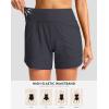 imageG Gradual Womens 5 Swim Board Shorts Quick Dry High Waisted Beach Shorts for Women Swimsuit Bottoms with Liner PocketsDark Grey