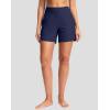 imageG Gradual Womens 5 Swim Board Shorts Quick Dry High Waisted Beach Shorts for Women Swimsuit Bottoms with Liner PocketsNavy