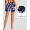 imageG Gradual Womens 5 Swim Board Shorts Quick Dry High Waisted Beach Shorts for Women Swimsuit Bottoms with Liner PocketsNavy Flower