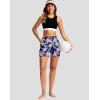 imageG Gradual Womens 5 Swim Board Shorts Quick Dry High Waisted Beach Shorts for Women Swimsuit Bottoms with Liner PocketsNavy Flower