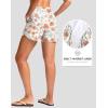 imageG Gradual Womens 5 Swim Board Shorts Quick Dry High Waisted Beach Shorts for Women Swimsuit Bottoms with Liner PocketsOrange Flower